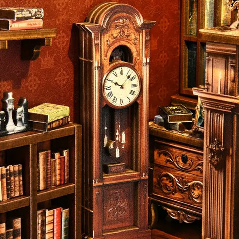 Seitliche Ansicht des Book Nook - Twilight Library mit gut sichtbaren Elementen