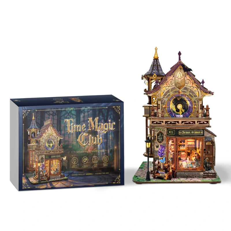Miniatur Haus Bausatz - Time Magic Club | 3D-Holzpuzzle