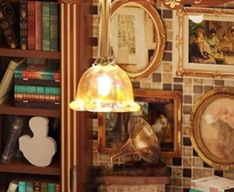 Miniatur Haus - Left Bank Study Gesamtansicht mit detaillierter Szenerie