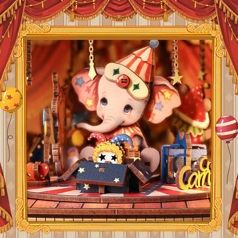 Wooden Music Box - Animal Carnival Gesamtansicht mit detaillierter Szenerie