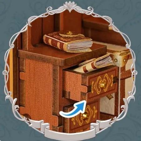 Nahaufnahme des Book Nook - European Travels mit reichhaltigen Details