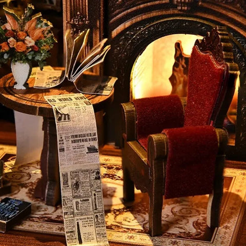 Detailansicht eines dekorativen Elements im Book Nook - Twilight Library mit feinen Details