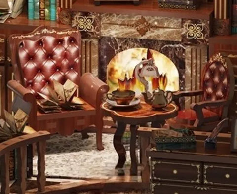 Detailansicht eines dekorativen Elements im Miniatur Haus - Left Bank Study mit feinen Details