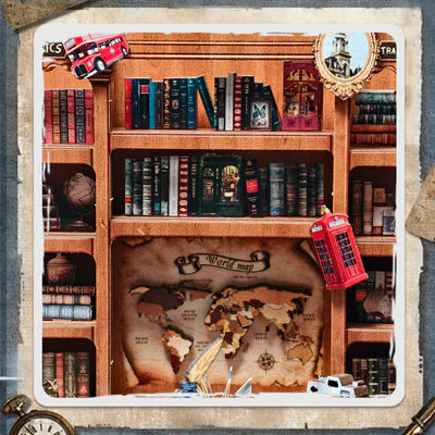 Book Nook Kit | Journey Trace Bookshop Gesamtansicht mit detaillierter Szenerie