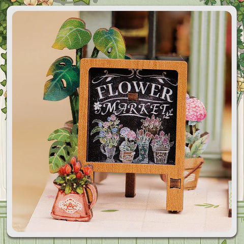 Nahaufnahme des Book Nook Kit | Champs-Élysées Florist mit reichhaltigen Details
