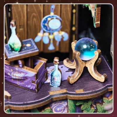 Nahaufnahme des Book Nook Kit | The Astrology Bookshop mit reichhaltigen Details