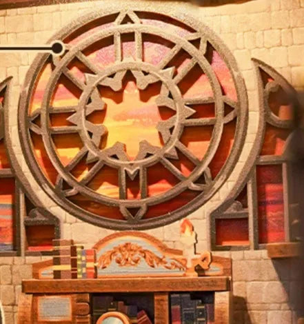 Nahaufnahme des Book Nook - Leonardo Da Vinci mit reichhaltigen Details
