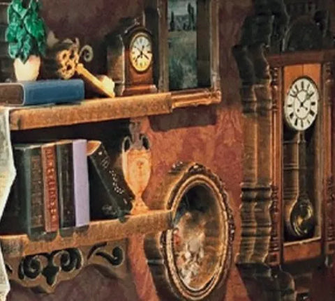 Seitliche Ansicht des Miniatur Haus - Time Book House mit gut sichtbaren Elementen