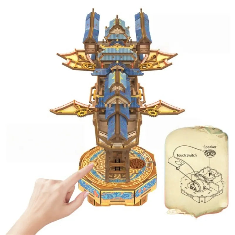 3D Holz Puzzle - Wind Voyager mit Touch-Switch-Lichtfunktion