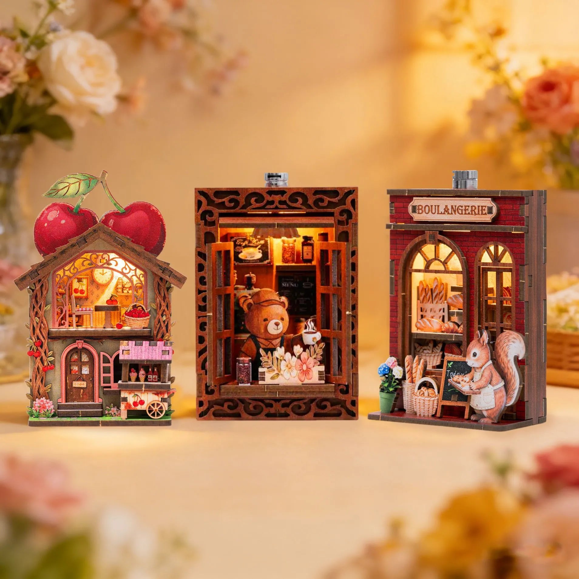 3D Holzpuzzle - Serie Märchenhafte Straßenecke | Kühlschrankmagnet