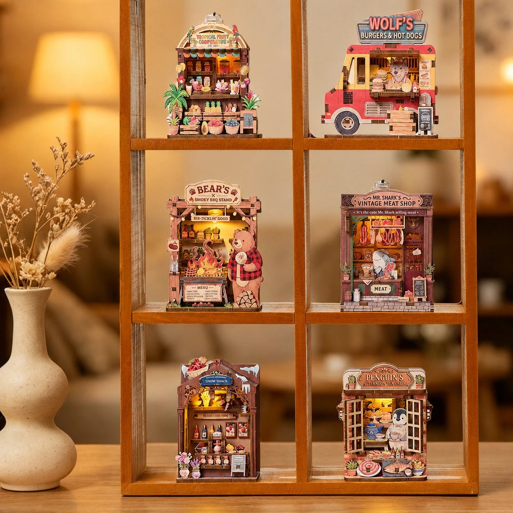 3D Holzpuzzle - Serie Märchenhafte Straßenecke | Kühlschrankmagnet