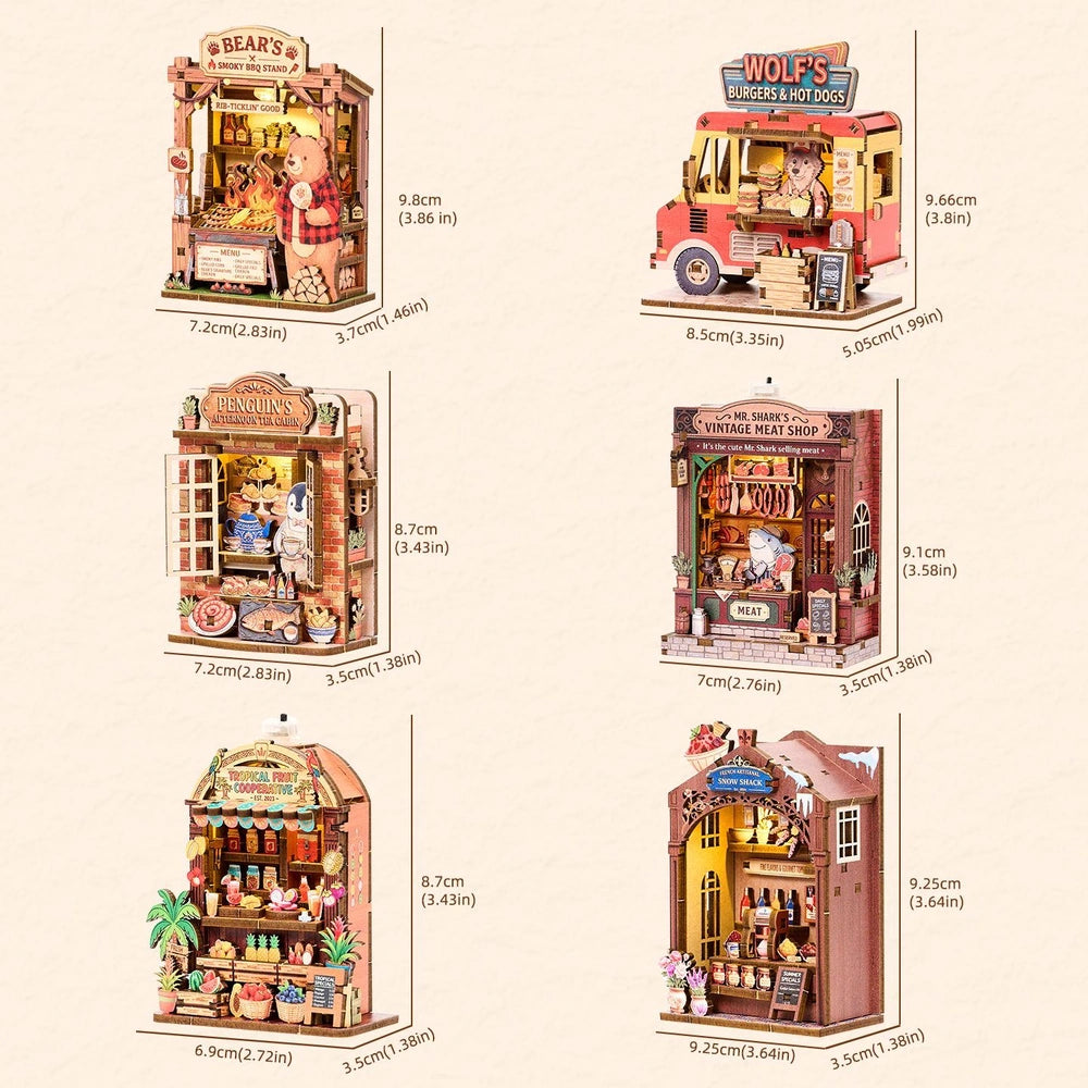 3D Holzpuzzle - Serie Märchenhafte Straßenecke | Kühlschrankmagnet