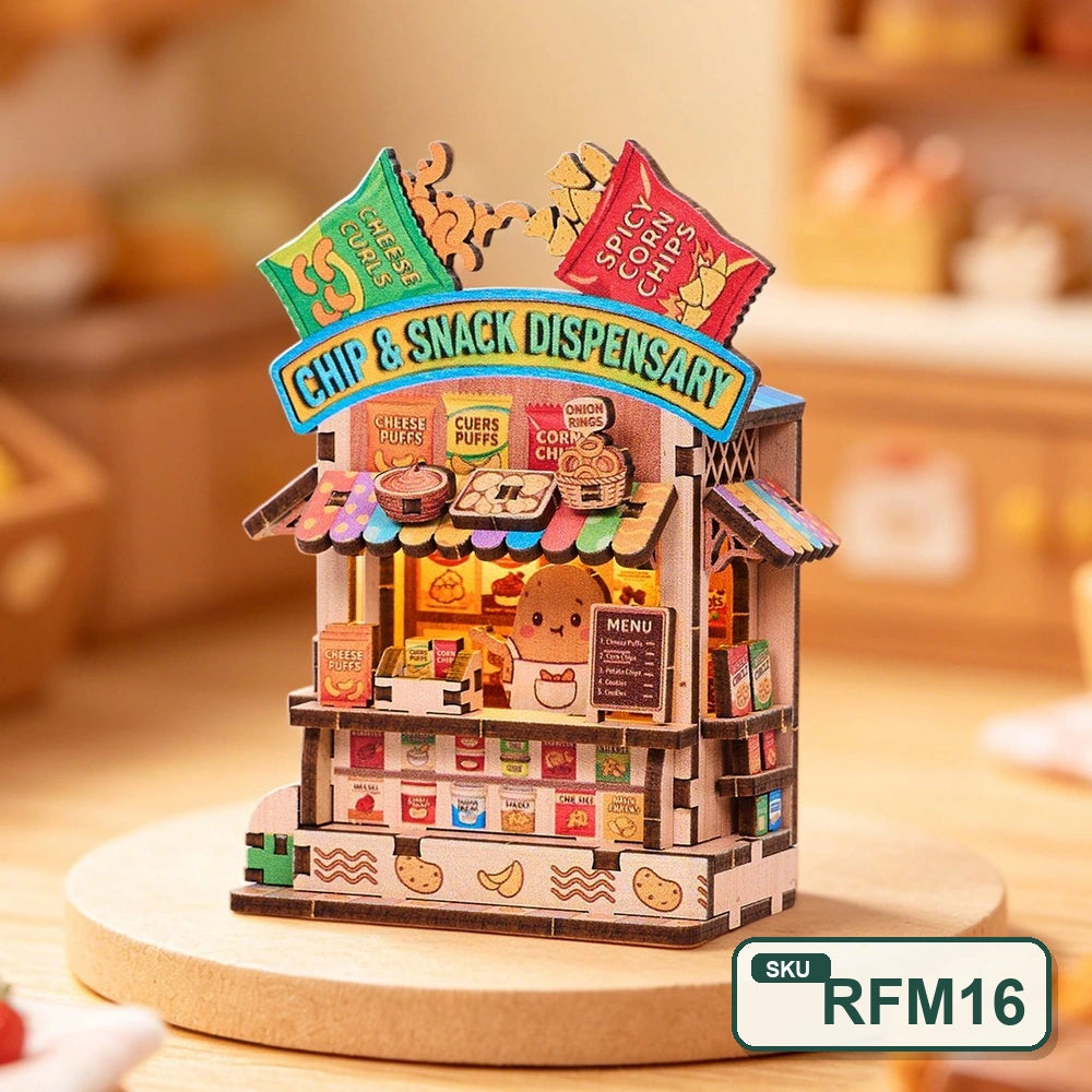 3D Holzpuzzle - Serie Märchenhafte Straßenecke | Kühlschrankmagnet