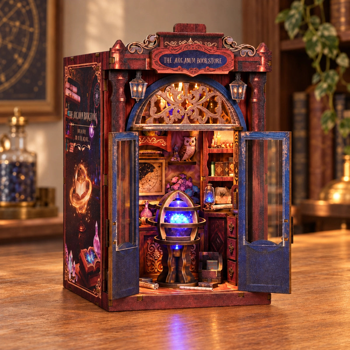 Arcanum Bookstore – Vista frontale dell'interno interamente visibile
