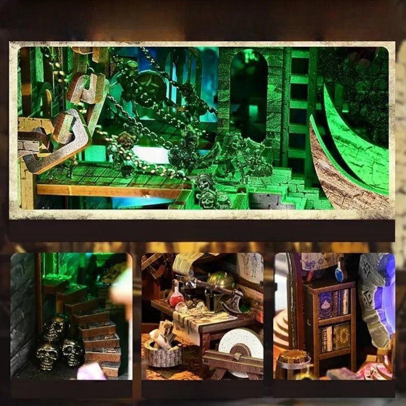 Nahaufnahme des Book Nook - Blade and Magic mit reichhaltigen Details