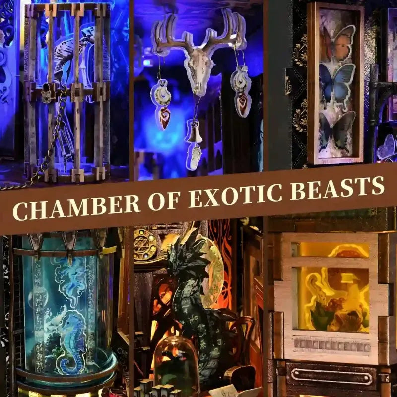 Detailansicht eines dekorativen Elements im Book Nook - Chamber Of Exotic Beasts mit feinen Details