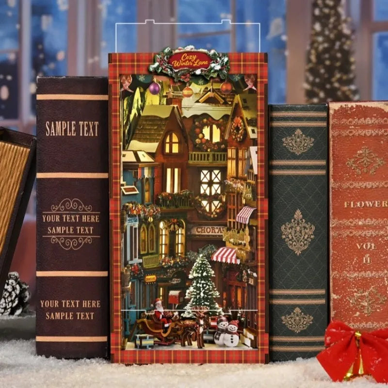 Book Nook - Christmas Street Corner mit Staubschutz und langlebigem Design