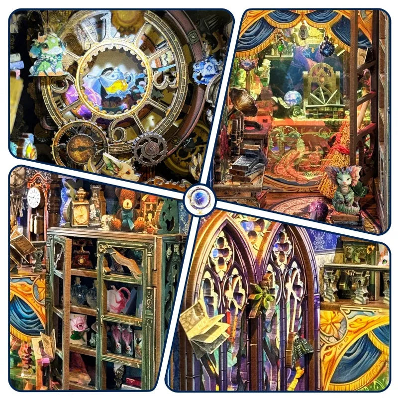 Detailansicht eines dekorativen Elements im Book Nook - Fantasy Store mit feinen Details