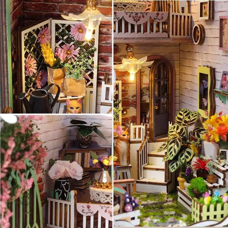 Detailansicht eines dekorativen Elements im Book Nook - Flower House mit feinen Details
