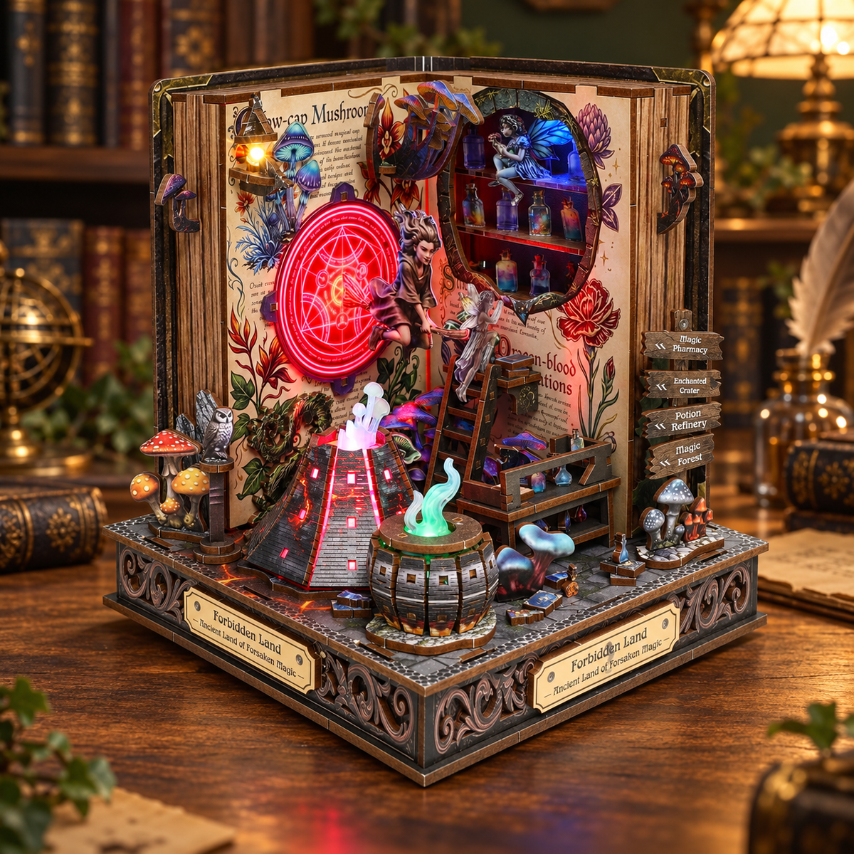 Forbiddden Land – Vista obliqua del libro illuminato