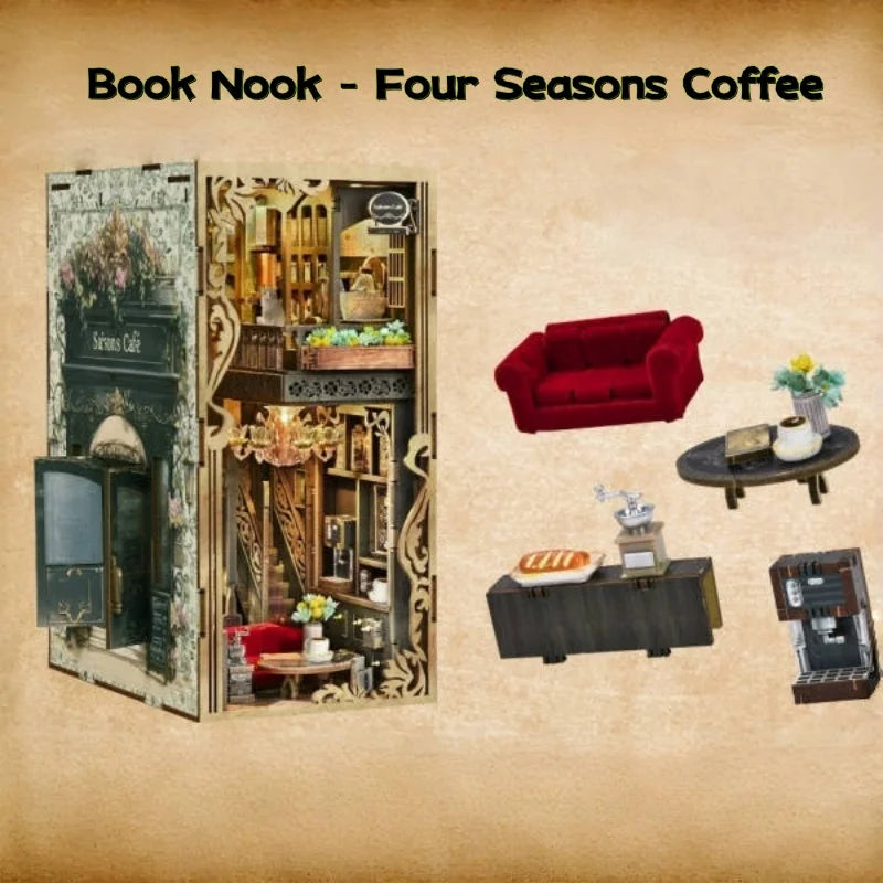 Komponenten des Book Nook - Four Seasons Coffee