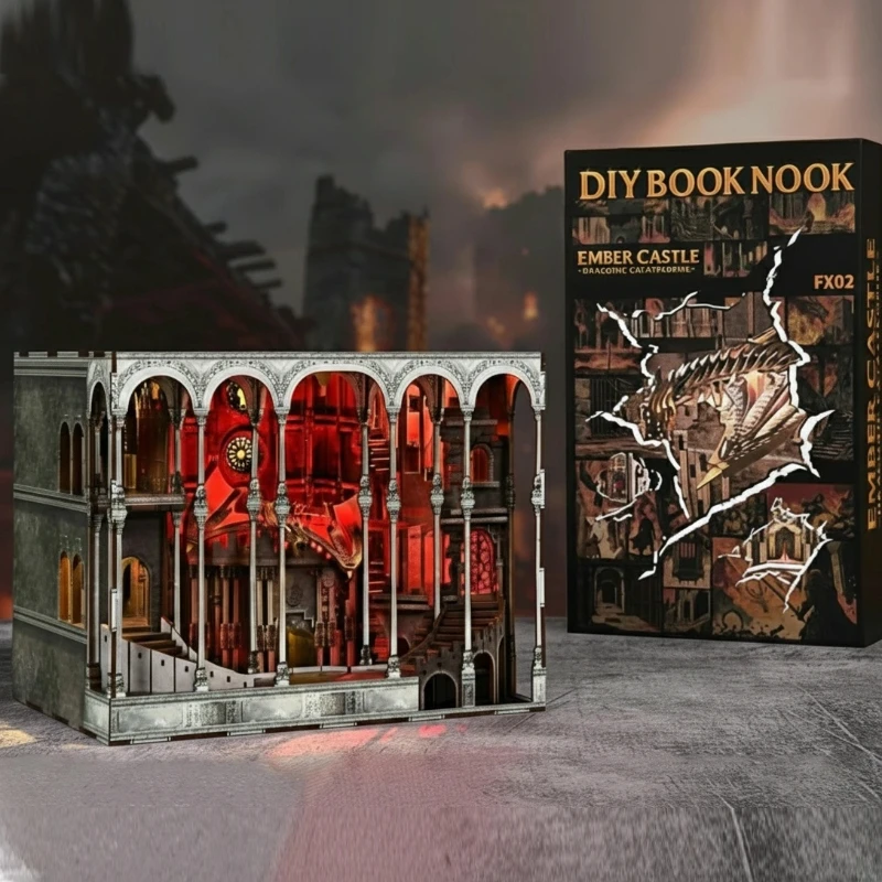 Geschenkverpackung des Book Nook Fourth Wing - Ember Castle für Sammler und als ideales Geschenk