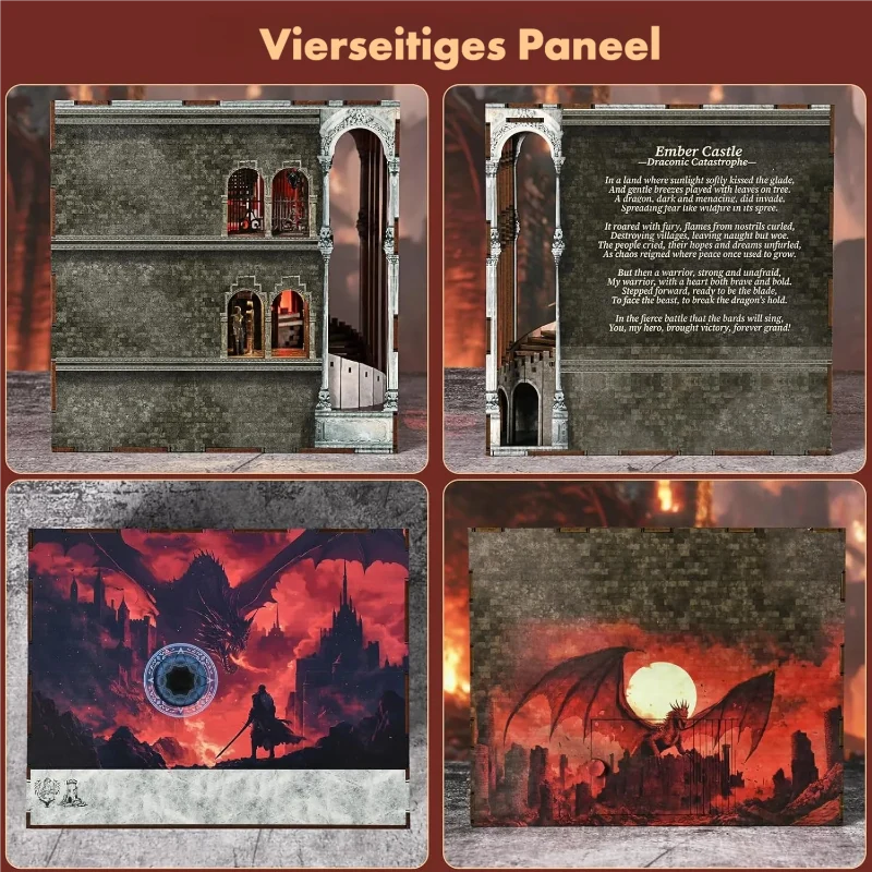 Detailansicht eines dekorativen Elements im Book Nook Fourth Wing - Ember Castle mit feinen Details