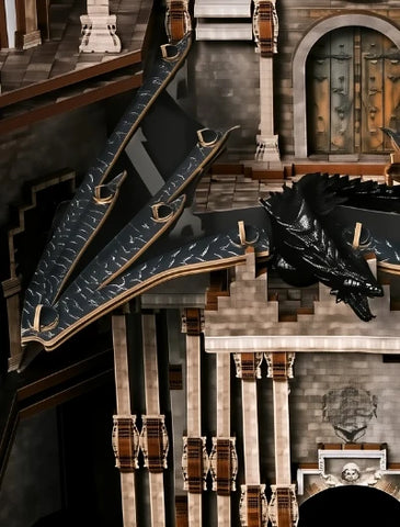 Book Nook Fourth Wing - Ember Castle Gesamtansicht mit präzise geschnittenen Holzteilen und hochwertiger Verarbeitung