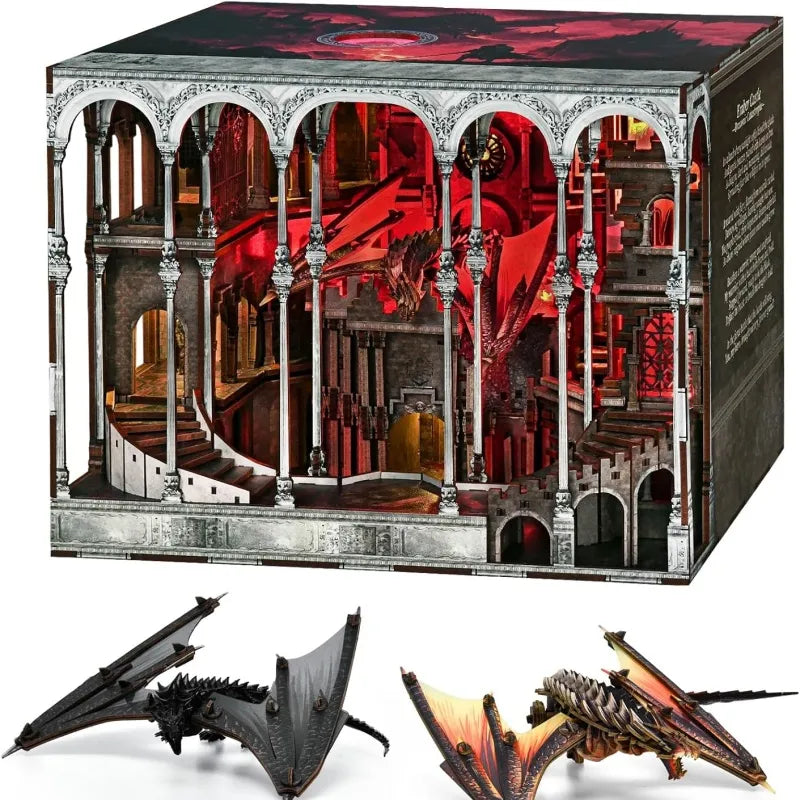 Book Nook Fourth Wing - Ember Castle Gesamtansicht mit präzise geschnittenen Holzteilen und hochwertiger Verarbeitung
