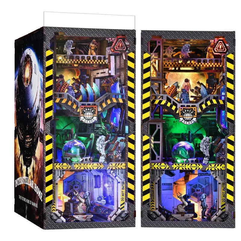 Book Nook - Interstellar Home Gesamtansicht mit präzise geschnittenen Holzteilen und hochwertiger Verarbeitung