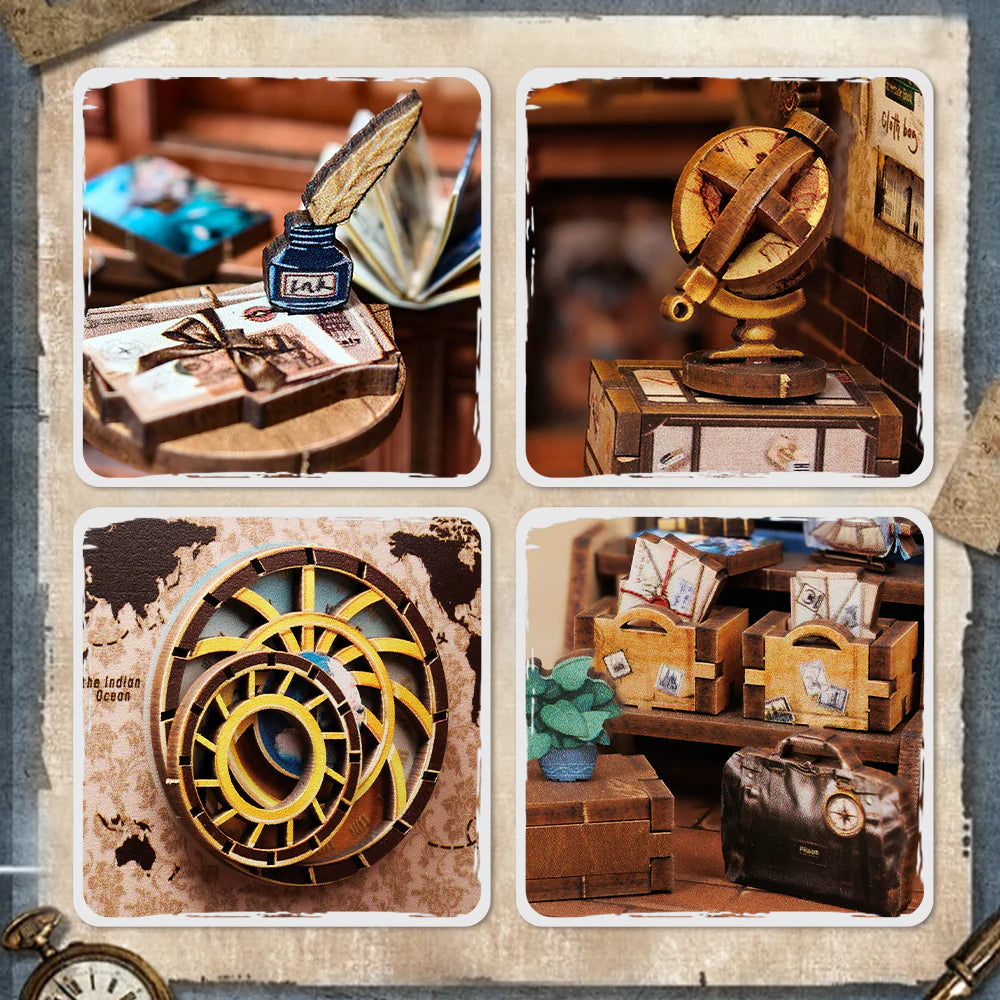 Detailansicht eines dekorativen Elements im Book Nook Kit | Journey Trace Bookshop mit feinen Details