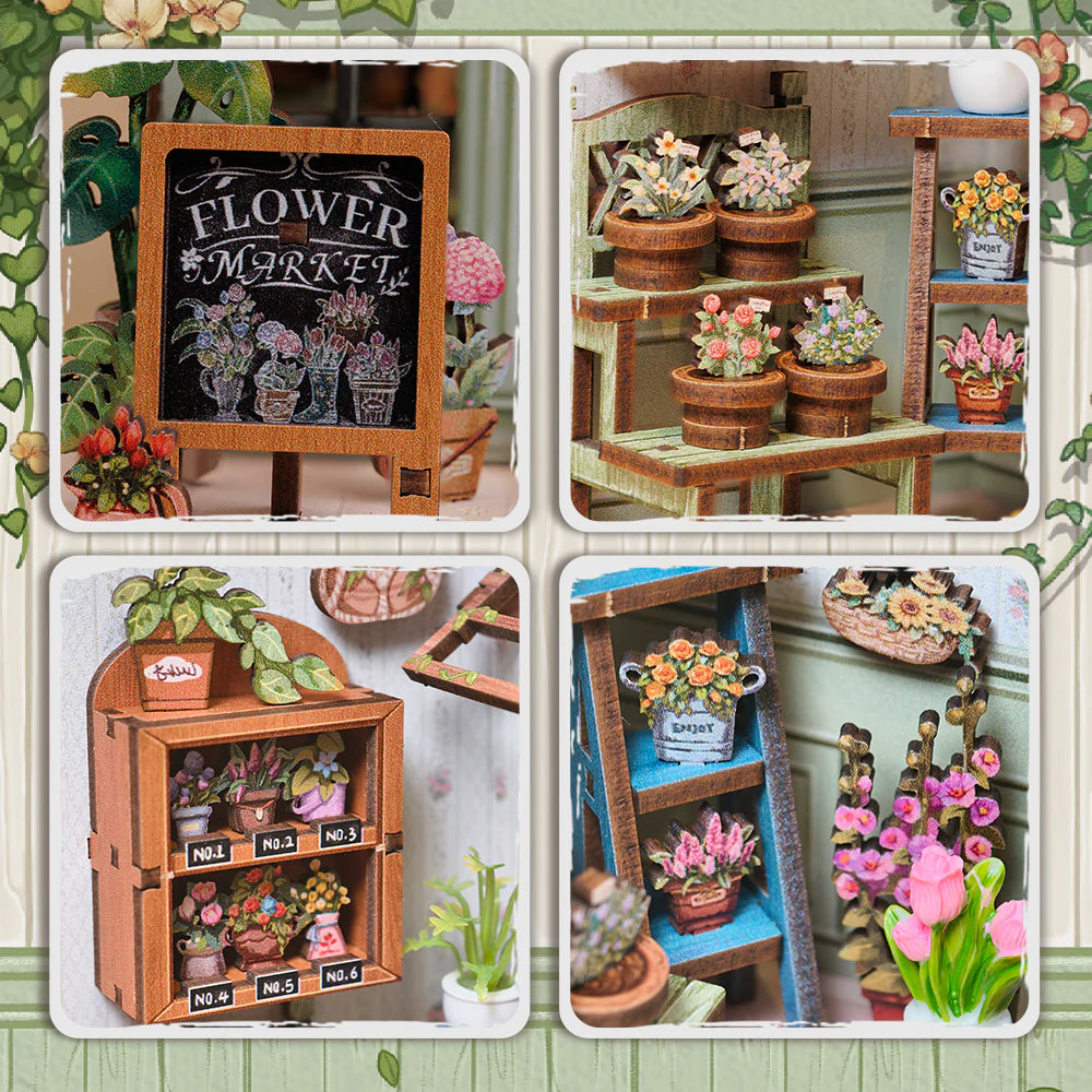 Detailansicht eines dekorativen Elements im Book Nook Kit | Champs-Élysées Florist mit feinen Details