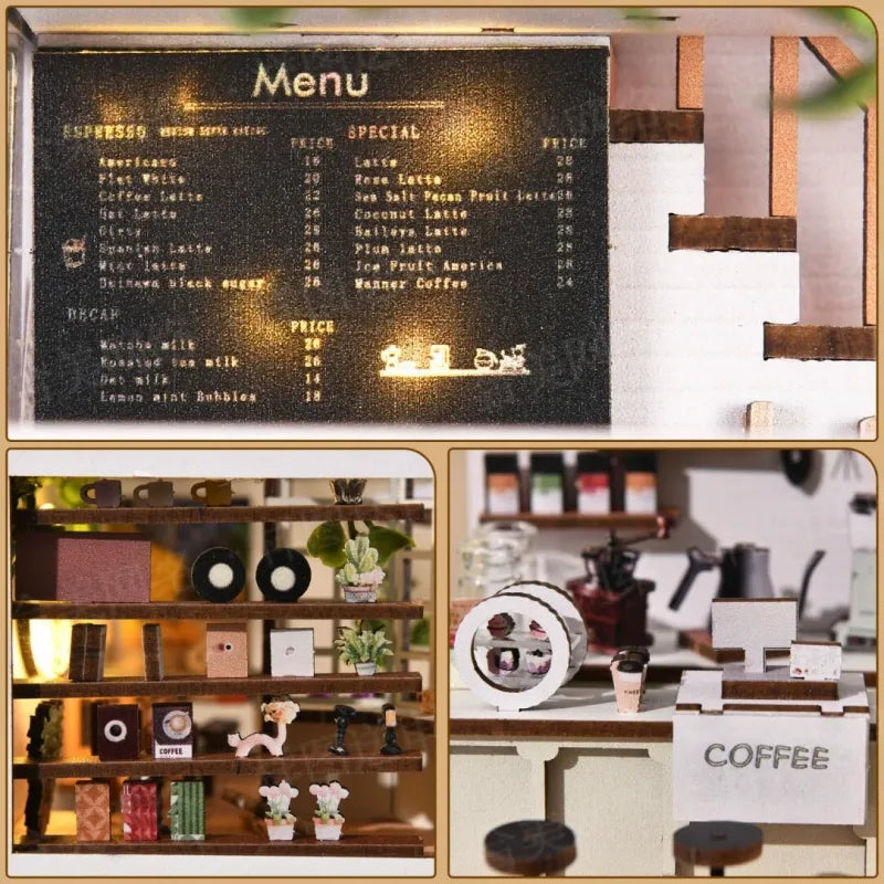 Detailansicht eines dekorativen Elements im Book Nook Kit - Coffee Garden mit feinen Details