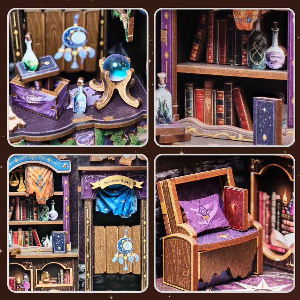 Detailansicht eines dekorativen Elements im Book Nook Kit | The Astrology Bookshop mit feinen Details