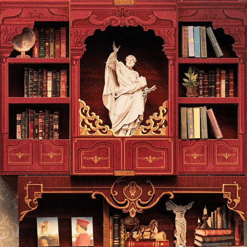 Detailansicht eines dekorativen Elements im Book Nook - Library of Wisdom mit feinen Details