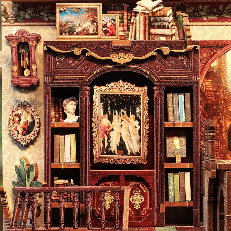 Detailansicht eines dekorativen Elements im Book Nook - Library of Wisdom mit feinen Details
