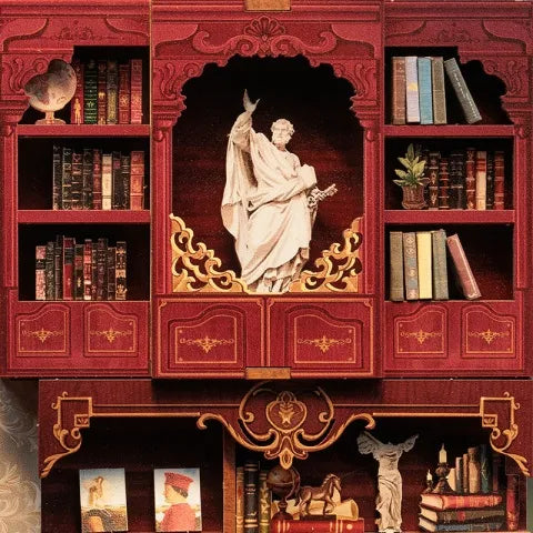 Detailansicht eines dekorativen Elements im Book Nook - Library of Wisdom mit feinen Details