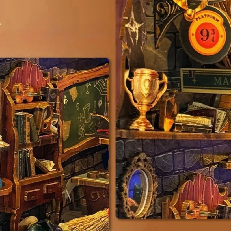 Nahaufnahme des Book Nook - Magic Academy mit reichhaltigen Details