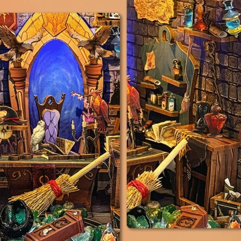 Nahaufnahme des Book Nook - Magic Academy mit reichhaltigen Details