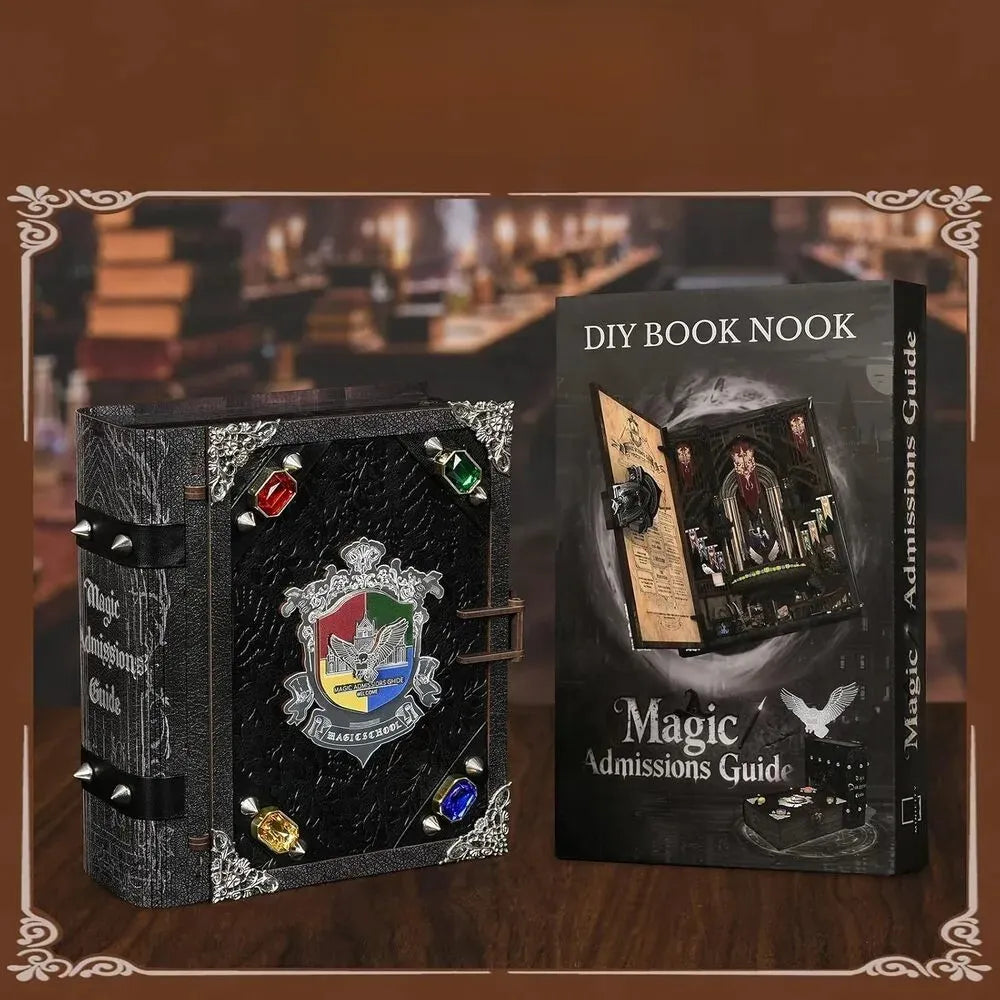 Magic Admissions Guide chiuso accanto alla confezione del kit