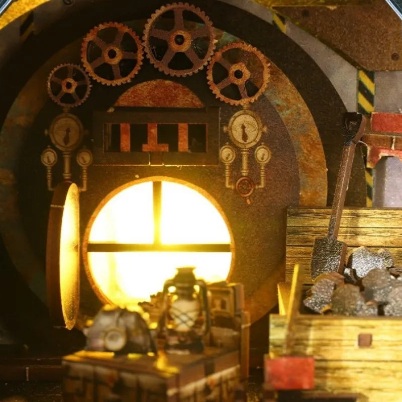 Detailansicht eines dekorativen Elements im Book Nook - Mechanical Rhythm mit feinen Details