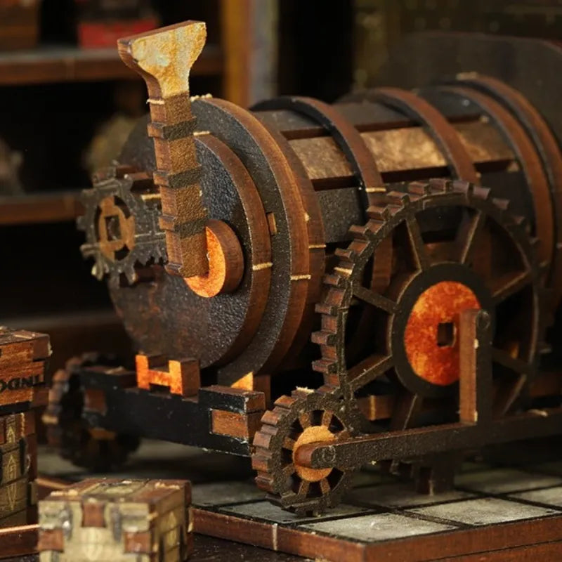 Detailansicht eines dekorativen Elements im Book Nook - Mechanical Rhythm mit feinen Details