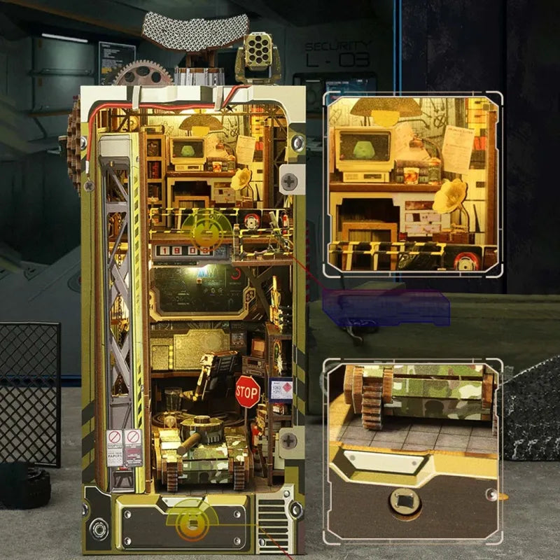 Detailansicht eines dekorativen Elements im Book Nook - Military Base mit feinen Details