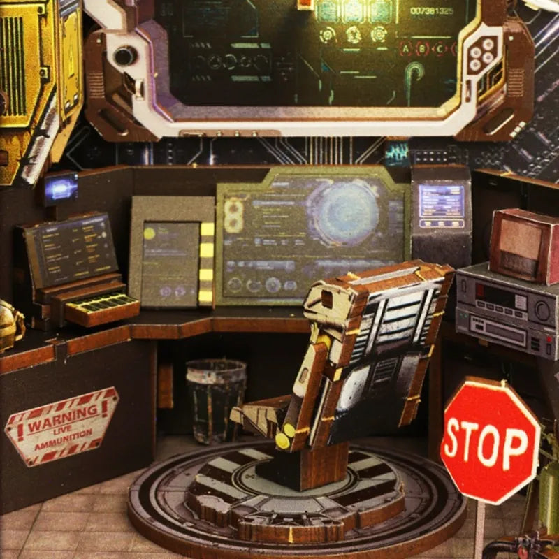 Detailansicht eines dekorativen Elements im Book Nook - Military Base mit feinen Details