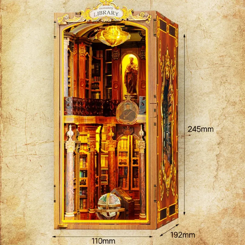 Book Nook - Monastery Library mit detaillierten Abmessungen