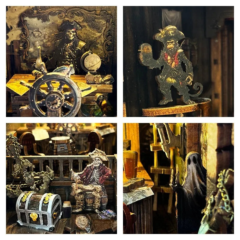 Detailansicht eines dekorativen Elements im Book Nook - New World Ghost Ship mit feinen Details