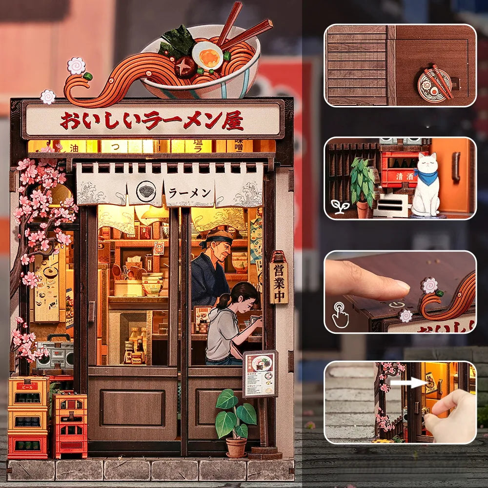 Nahaufnahme des Book Nook - Oishii Kyoto mit reichhaltigen Details