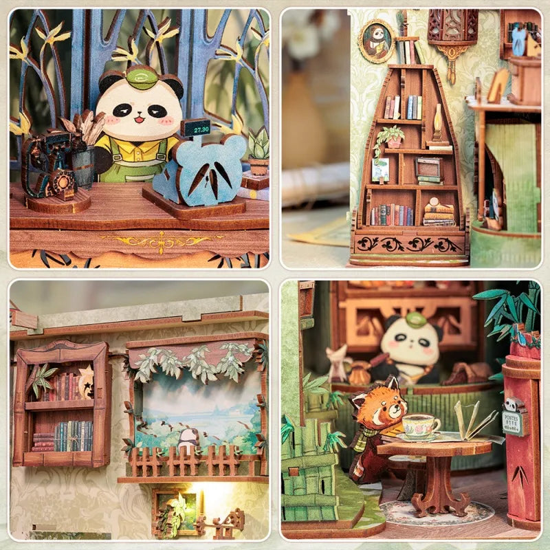 Detailansicht eines dekorativen Elements im Book Nook - Panda Bookshop mit feinen Details