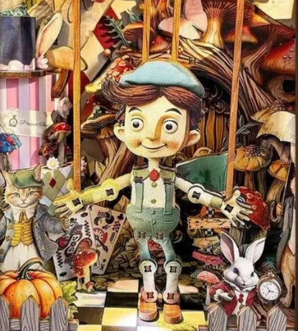 Book Nook - Puppet’s Adventure mit detaillierten Abmessungen