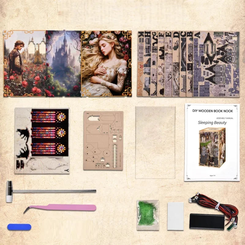 Komponenten des Book Nook - Sleeping Beauty